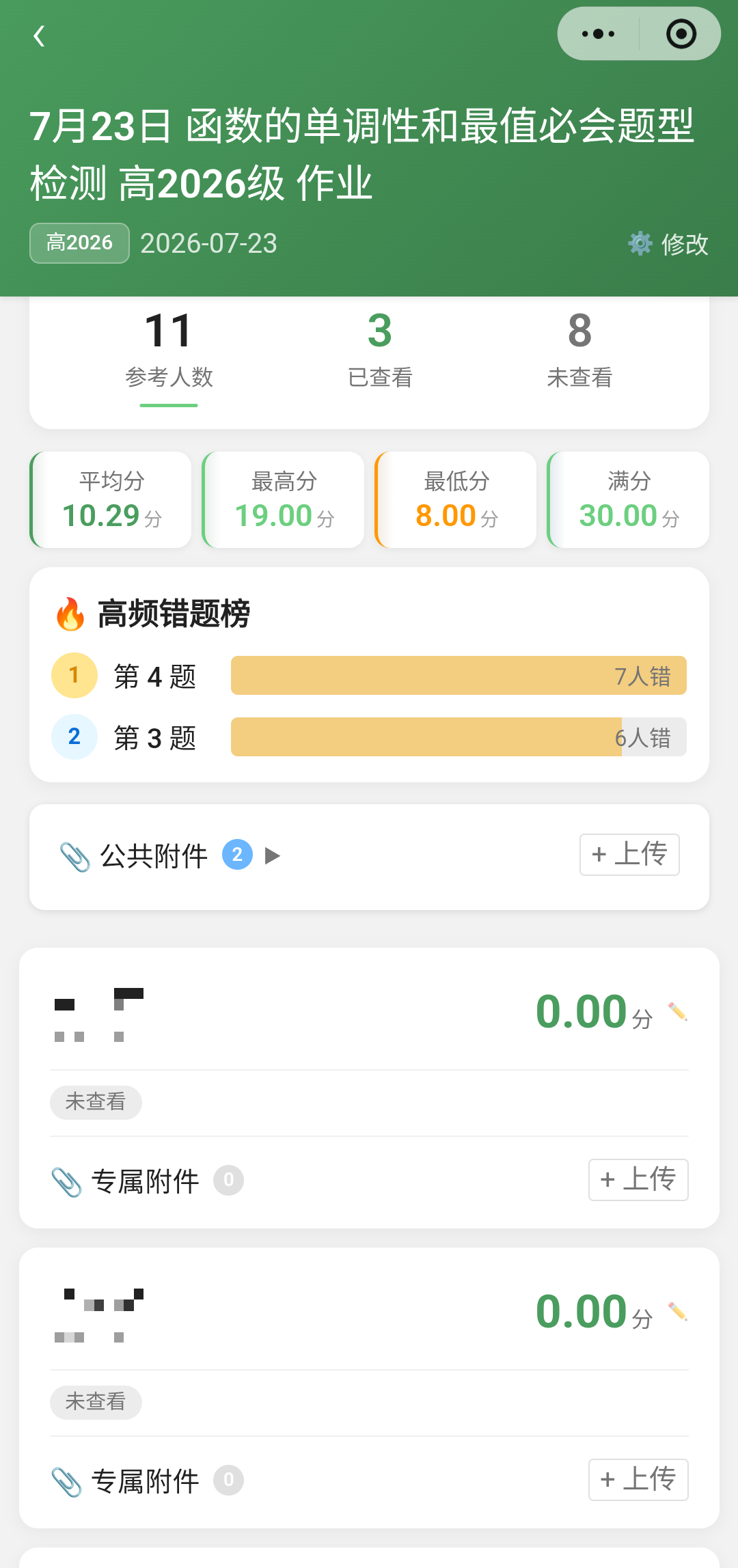 教师端 · 考试学情综合看板与高频错题排行榜